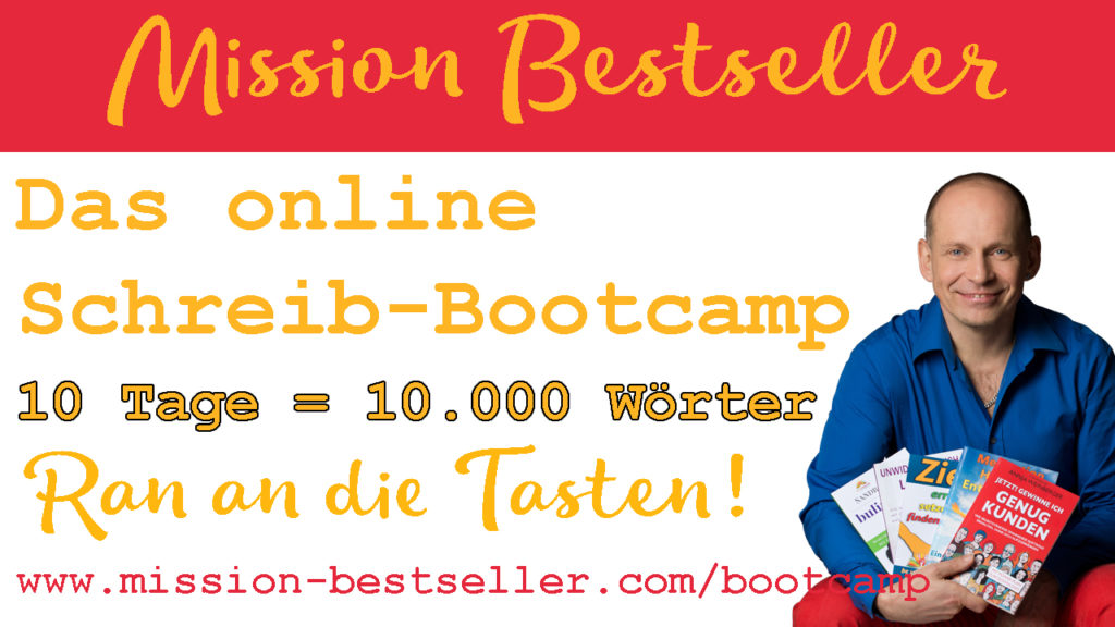 Einladung zum online Schreibcamp Mission Bestseller