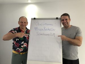 Thomas Mangold und Tom Oberbichler beim Schreibcamp Mallorca